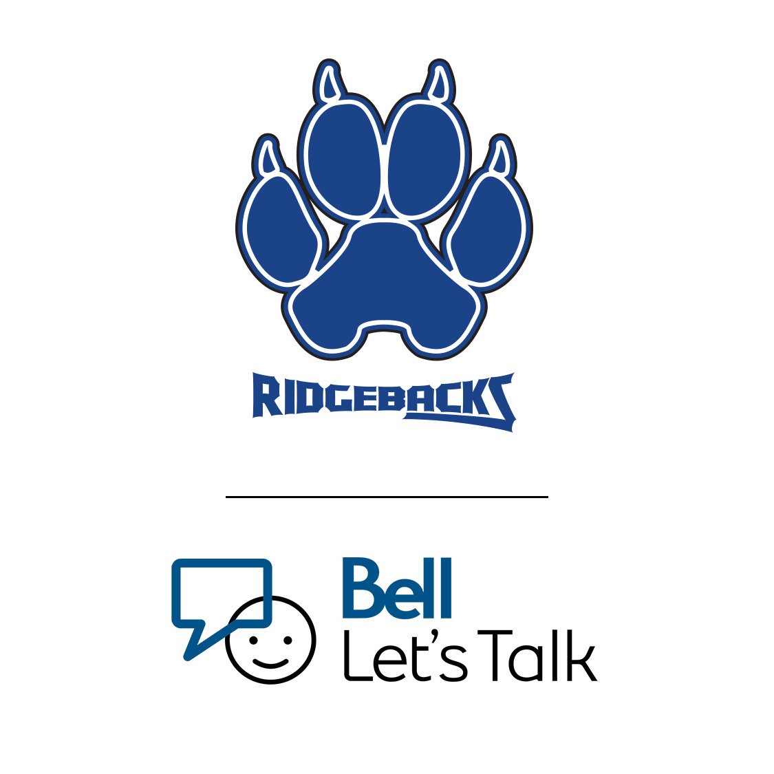 OT_Ridgebacks's tweet photo. Let's get #BellLetsTalk Day started! 

Today Bell will donated 5 cents to mental health programs for every tweet and retweet using #BellLetsTalk, featuring the special Bell Let's Talk emoji, and every Bell Let's Talk Day video view at https://t.co/QuXf4DLQXz https://t.co/O48Xwyvv6r