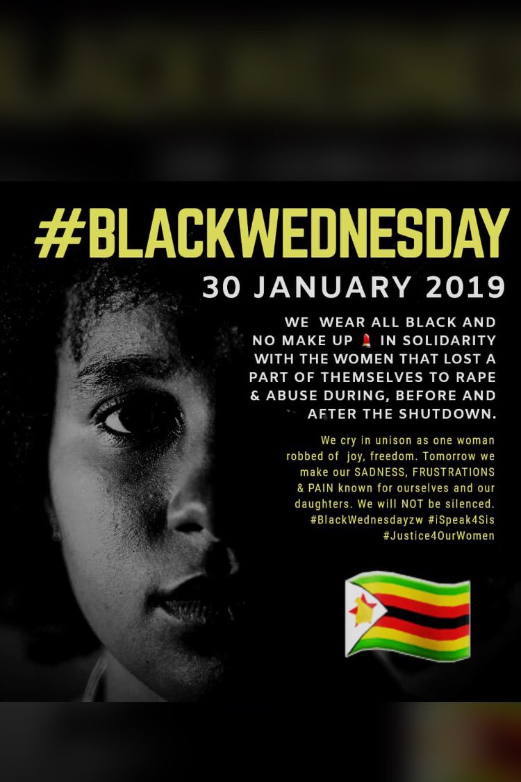 Standing in #Solidarity with all women & girls who have been victims of rape during the #ZimbabweAtrocities
#IStandWithHer
#BlackWednesday