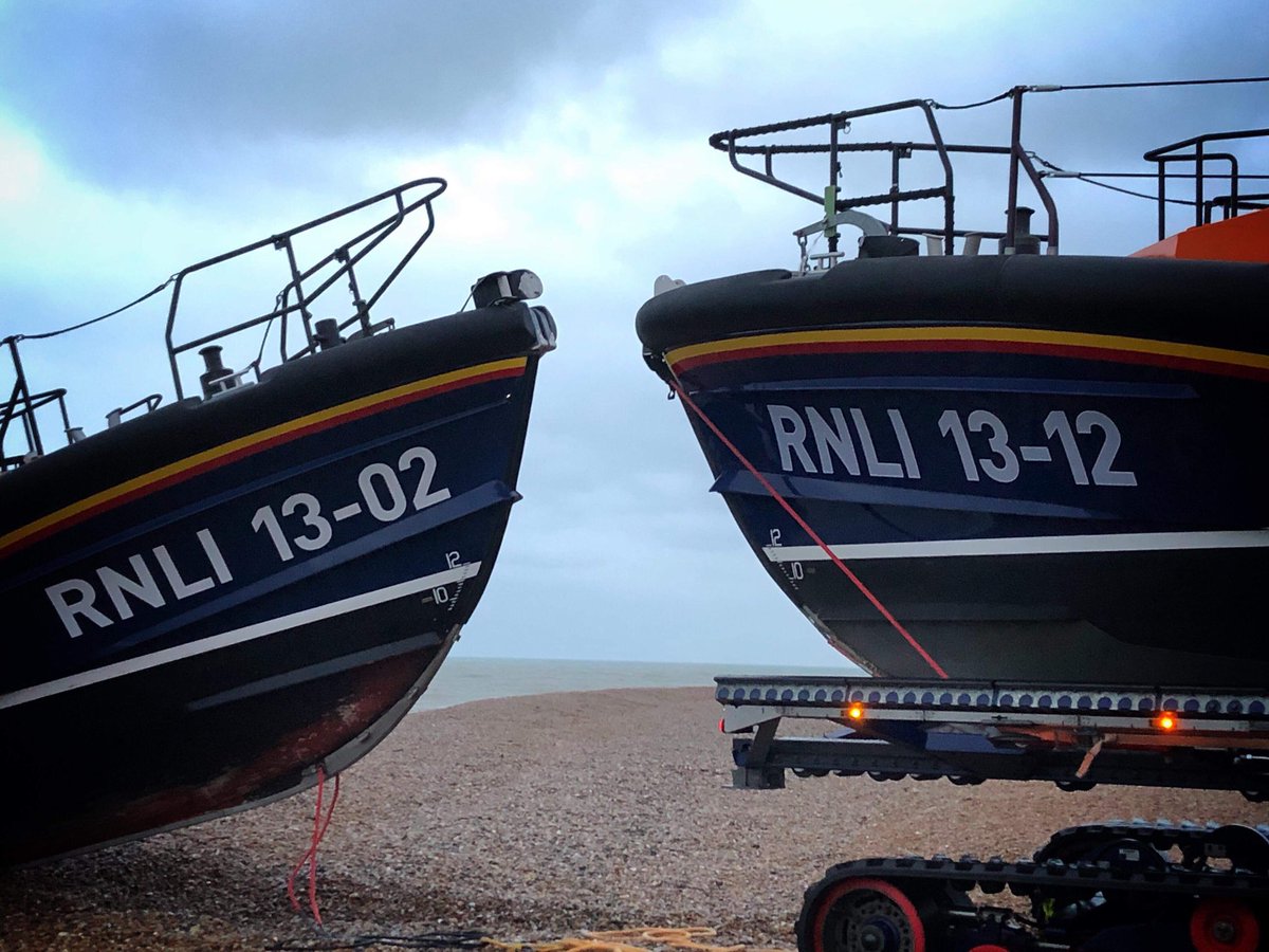 Our Shannon class lifeboat 13-02 ‘The Morrell’ has now returned on station after her modifications were updated at the RNLI in Poole so we must now say “goodbye” to the relief Shannon 13-12 ‘Casandra’  who stood in #alwaysoncall @DungenessRNLI  @RNLI @fstonehythedc