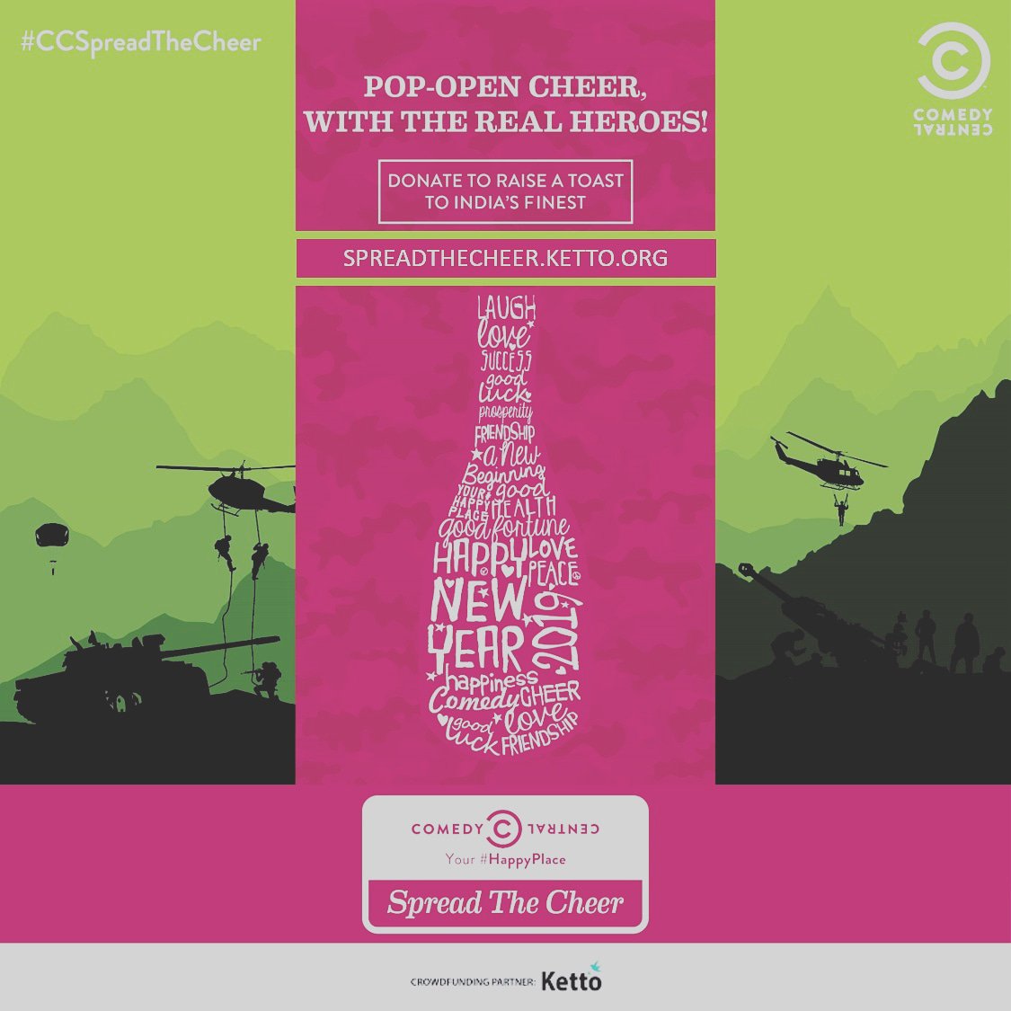 Harry21059's tweet photo. Ask not what your country can do for you, but what you can do to help the people that protect it.
Log on to https://t.co/w2Wf70kmjK, donate an amount you deem fit and Spread The Cheer among the BSF! #ccspreadthecheer #ccspreadthecheer
@comedycentralindia https://t.co/nOtNdBtAMT