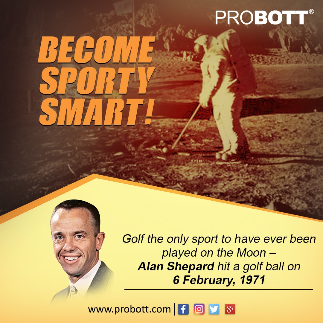 ProbottIndia's tweet photo. #ApolloAstronaut #AlanShepard the first person to play #golf on another world. With #Probott increase your #sports knowledge. https://t.co/RG4XzKjXx9