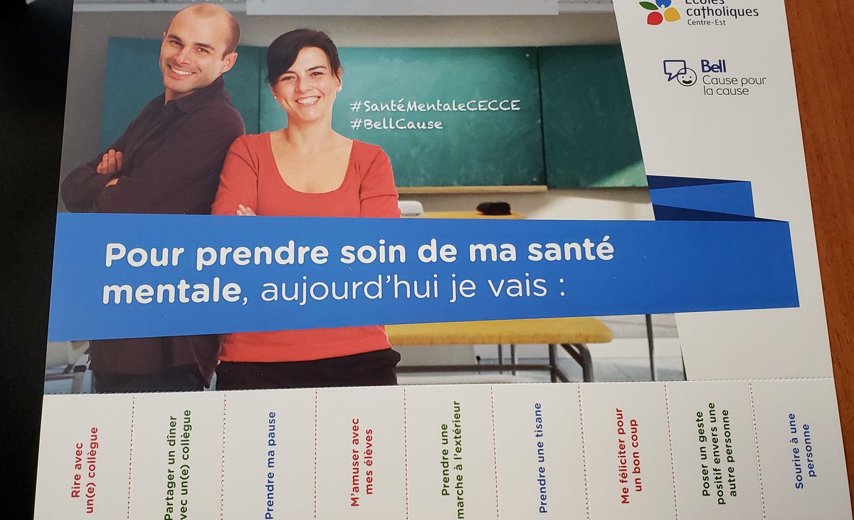 AnnMMcSMentale's tweet photo. Et vous, que ferez-vous pour prendre soin de votre santé mentale?
#Bellcause #CECCECause
#SantéMentaleCECCE https://t.co/WVHTFsG1wa