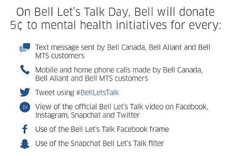 CBRoyals's tweet photo. The @CBRoyals encourage everyone to help play apart in #BellLetsTalk! Together let’s end the stigma. Your not alone. https://t.co/2QgCIPAd5c