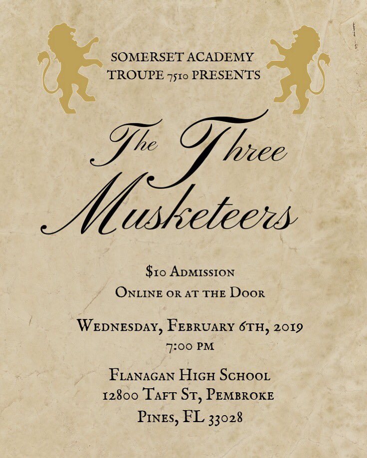 7510musketeers's tweet photo. Come see Troupe 7510 in our spring production, "The Three Musketeers!" Ticket purchasing will be available soon! #Musketeers7510 @troupe7510 https://t.co/8ysBqhMij0