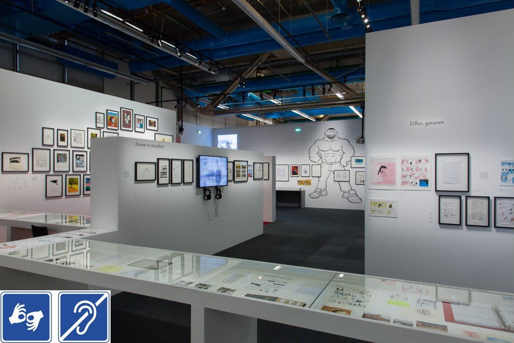 SAMEDI 2 FÉVRIER • 14h • VISITE de l’exposition « Riad Sattouf, l’écriture dessinée » en langue des signes pour le public sourd ou malentendant #handicap #bibliothèqueinclusive   
Inscriptions ➡️ lecture-handicap@bpi.fr 
Infos ➡️bpi.fr/agenda/visites…