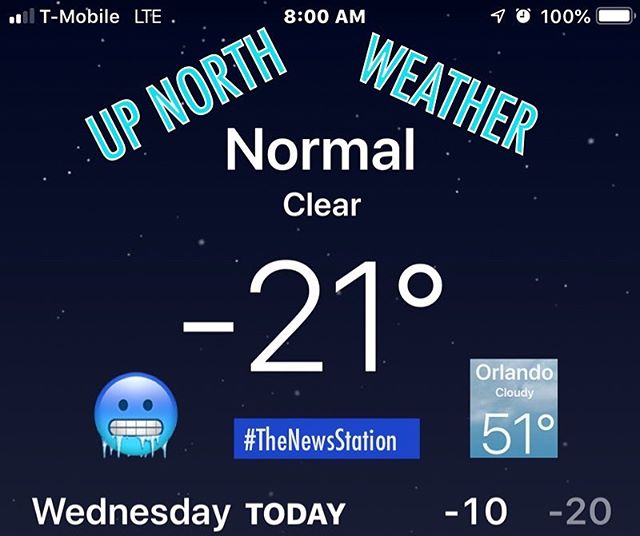 fox35orlando's tweet photo. ~ VORTEX! 🥶💨❄️ #GoodMorning #FLorida #thinking #of #family #and #frienfs #up #north #freezing #weather #today #stay #warm #be #safe #FOX35 #TheNewsStation #Your #WeatherAuthority #orlando #fl #BRRR https://t.co/MiWdYJSvXk @Fox35News https://t.co/s3ZJcQn2Sq