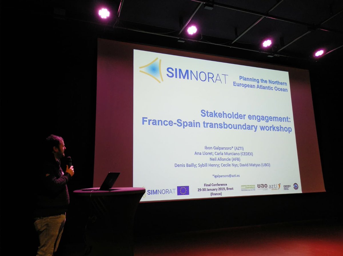 IbonGalparsoro's tweet photo. So happy of having the chance of taking part in #SIMNORAT project. Now we have new insights on stakeholders vision and needs for transboundary 🇪🇸 - 🇫🇷 Ecosystem-based #MSP. Outcomes will be available in @EU_MSP_Platform @EU_EASME @EU_MARE @aztitecnalia https://t.co/XCS2J7grc6