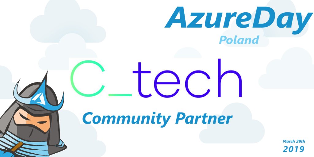 Nasz C_tech został Community Partnerem @AzureDayPL 2019! 👏

💸🔥 Dla wszystkich zainteresowanych konferencją (która już 29 marca) mamy specjalny kod zniżkowy na 64 PLN: AZURECONNECTIS64.

Kto się wybiera w tym roku? 😎

azureday.pro   #AzureDayPL #C_tech