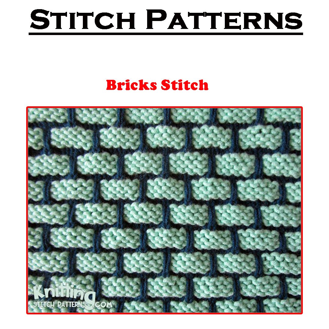 The Brick Stitch pattern simulates a running bond brick pattern using slipped stitched. . . #stitches #knitting #knittingpattern #fabrics #pattern