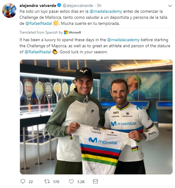 Edmund Willison on Twitter: "Rafael Nadal has welcomed Alejandro