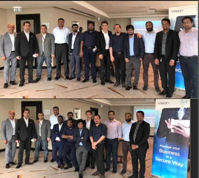 KatrinaPitogo's tweet photo. It was a pleasure hosting #VisionValley #EndUserEvent in Dubai!
Thanks to Sally Harby – @Cisco Cyber Security Specialist and Ibrahim Yusuf – @Cisco AMP Engineer for a fun and engaging session where they shared @CiscoSecurity latest innovation and solutions. #WeAreCisco https://t.co/pIOp0oH5Fi