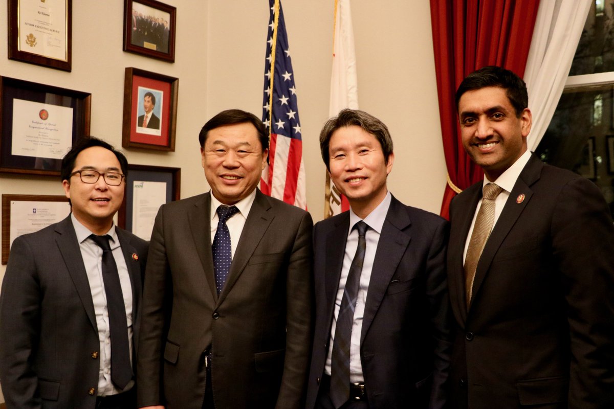 RepRoKhanna's tweet photo. Great meeting last night with @RepAndyKimNJ and members of the South Korean parliament on the importance of working toward peaceful reunification on the Korean Peninsula https://t.co/kycR9me4HR