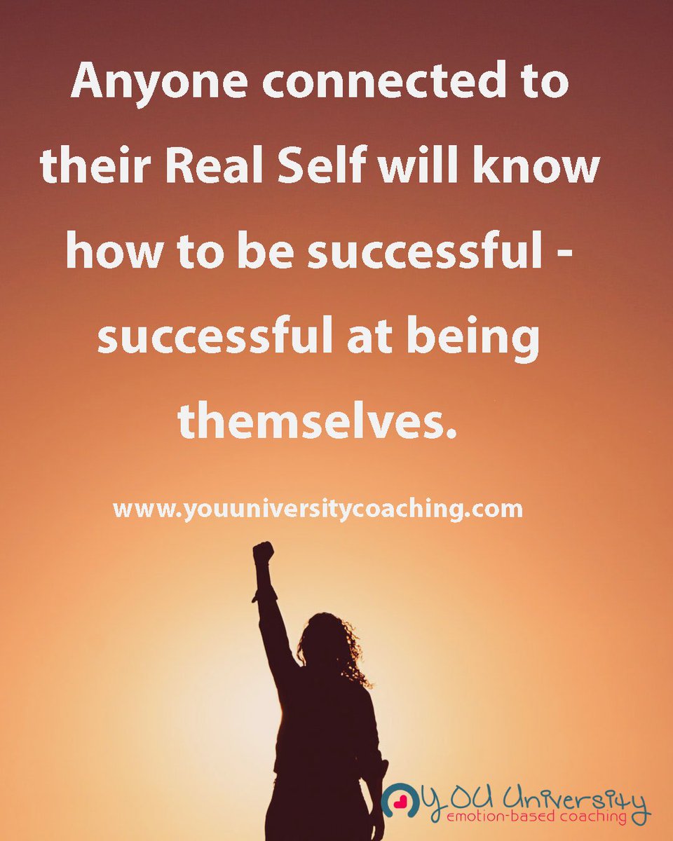 SCavallo1's tweet image. Society has led us to see success as high achievement or lots of $$. YOU University Coaching program teaches that as we connect to our Real Self we will know how to be successful at being our authentic selves!

#lifecoachtraining #youuniversitycoaching #emotionbasedcoaching