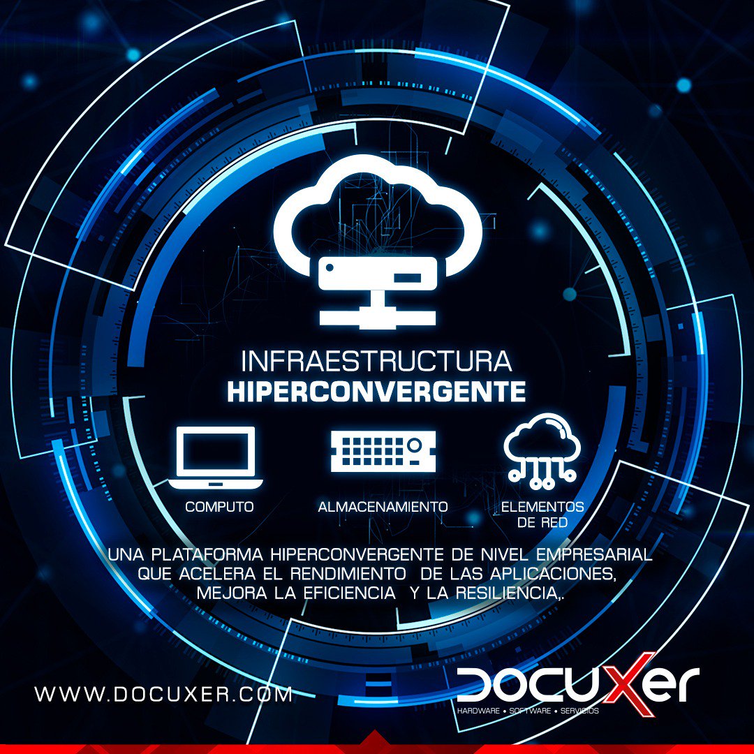 Docuxer's tweet image. Combina almacenamiento, cómputo y redes en un único sistema. Contáctanos (7) 575 5247 #cucuta #bucaramanga #tecnología #seguridad #informática #hiperconvergencia