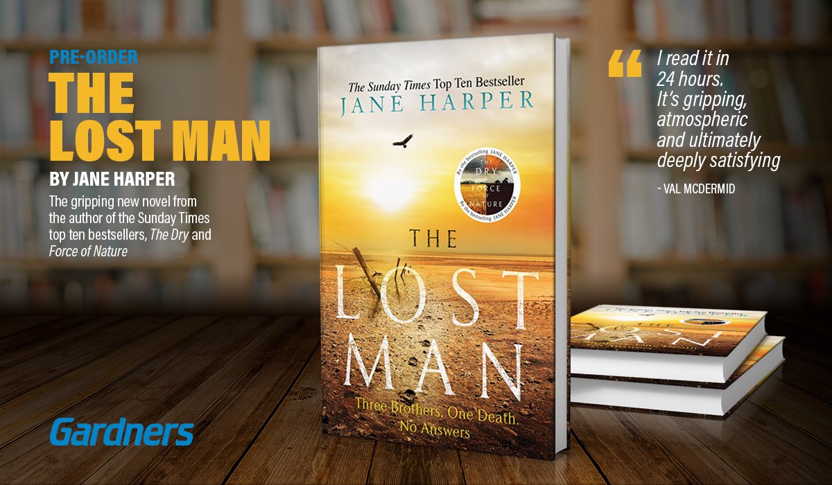 Gardners (@gardners) on Twitter photo 🌟 PRE-ORDER 🌟
<a href="/janeharperautho/">Jane Harper</a>'s gripping new novel #TheLostMan has been described as "gripping, atmospheric and ultimately deeply satisfying" by <a href="/valmcdermid/">Val McDermid</a>. Pre-order your copies: gardners.com/Product/978140… Published 07/02/19 by <a href="/LittleBrownUK/">Little, Brown UK</a> 🌟 PRE-ORDER 🌟
<a href="/janeharperautho/">Jane Harper</a>'s gripping new novel #TheLostMan has been described as "gripping, atmospheric and ultimately deeply satisfying" by <a href="/valmcdermid/">Val McDermid</a>. Pre-order your copies: gardners.com/Product/978140… Published 07/02/19 by <a href="/LittleBrownUK/">Little, Brown UK</a>