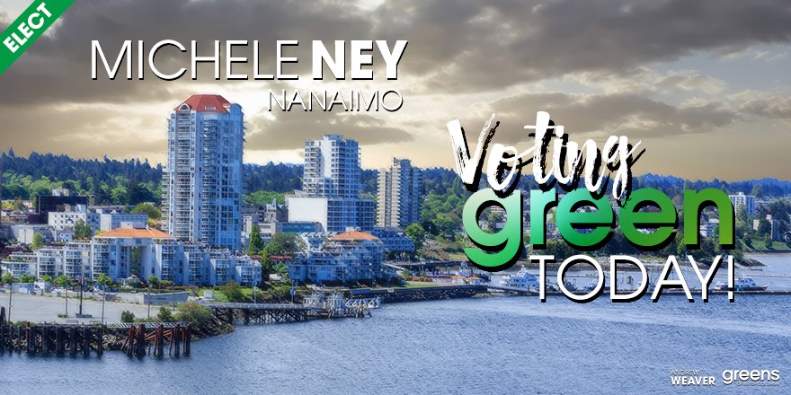 ney4nanaimo's tweet photo. Voting day is here! I have a vision for #Nanaimo — one in which we reclaim its place as an economic and cultural hub in BC. It's a vision that can become reality with your help. Vote for the @BCGreens today! #NanaimoVotes #bcpoli https://t.co/O6TTIZXC1J