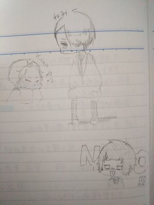 今日の落書きφ(・ω・`)1,2枚目は授業中に手が描いてしまったもの。2枚目は先生に対する拒否反応(お気に入り) 