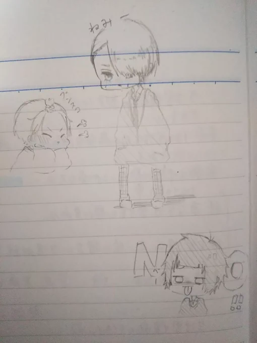今日の落書きφ(・ω・`)1,2枚目は授業中に手が描いてしまったもの。2枚目は先生に対する拒否反応(お気に入り) 