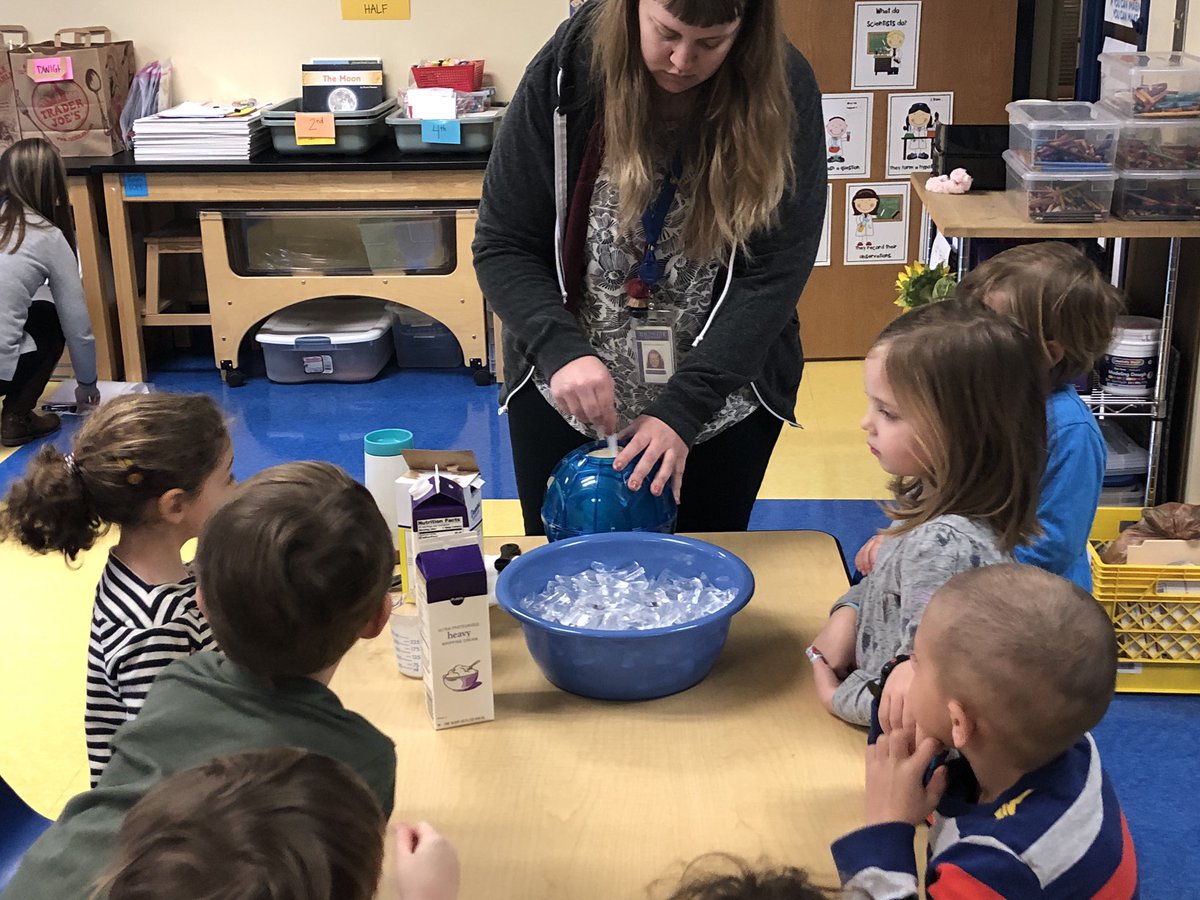What do you get when you mix 2 cups of heavy cream, 1/4 cup of sugar, 2 teaspoons of vanilla, ice, rock salt and then ... shake it up?  Ice cream!  Ask your Pre-k students how!#TrinityLearns <a href="/MsAprilsPreK/">April Patton</a> <a href="/Ajonesprek/">Anne Jones</a>