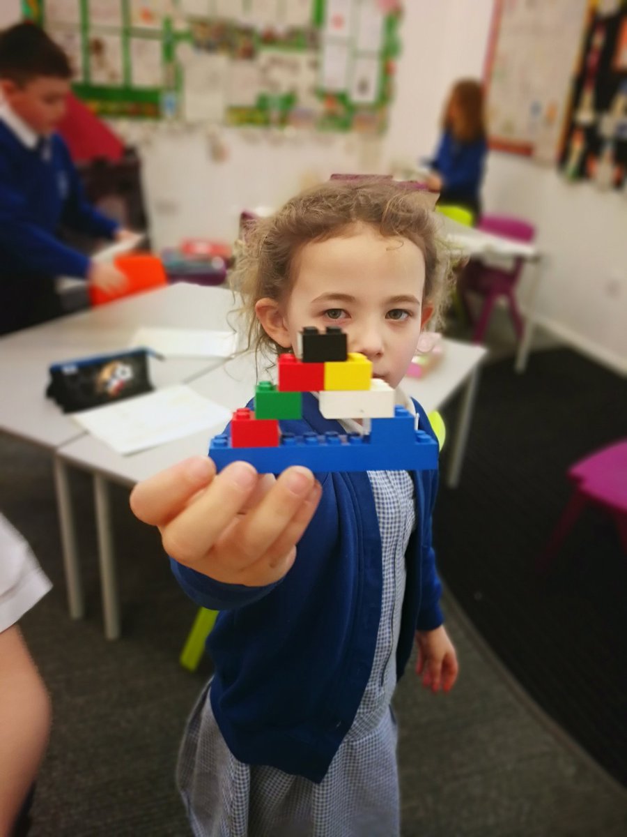KirkmichaelPS's tweet photo. P2/3 have also been using Lego make 3D shapes. Look at their excellent work! #shapes #school #shapework #learning #numeracy #maths #lego #STEM @LEGOIdeas @LEGO_Group https://t.co/y93e5Gwp4g