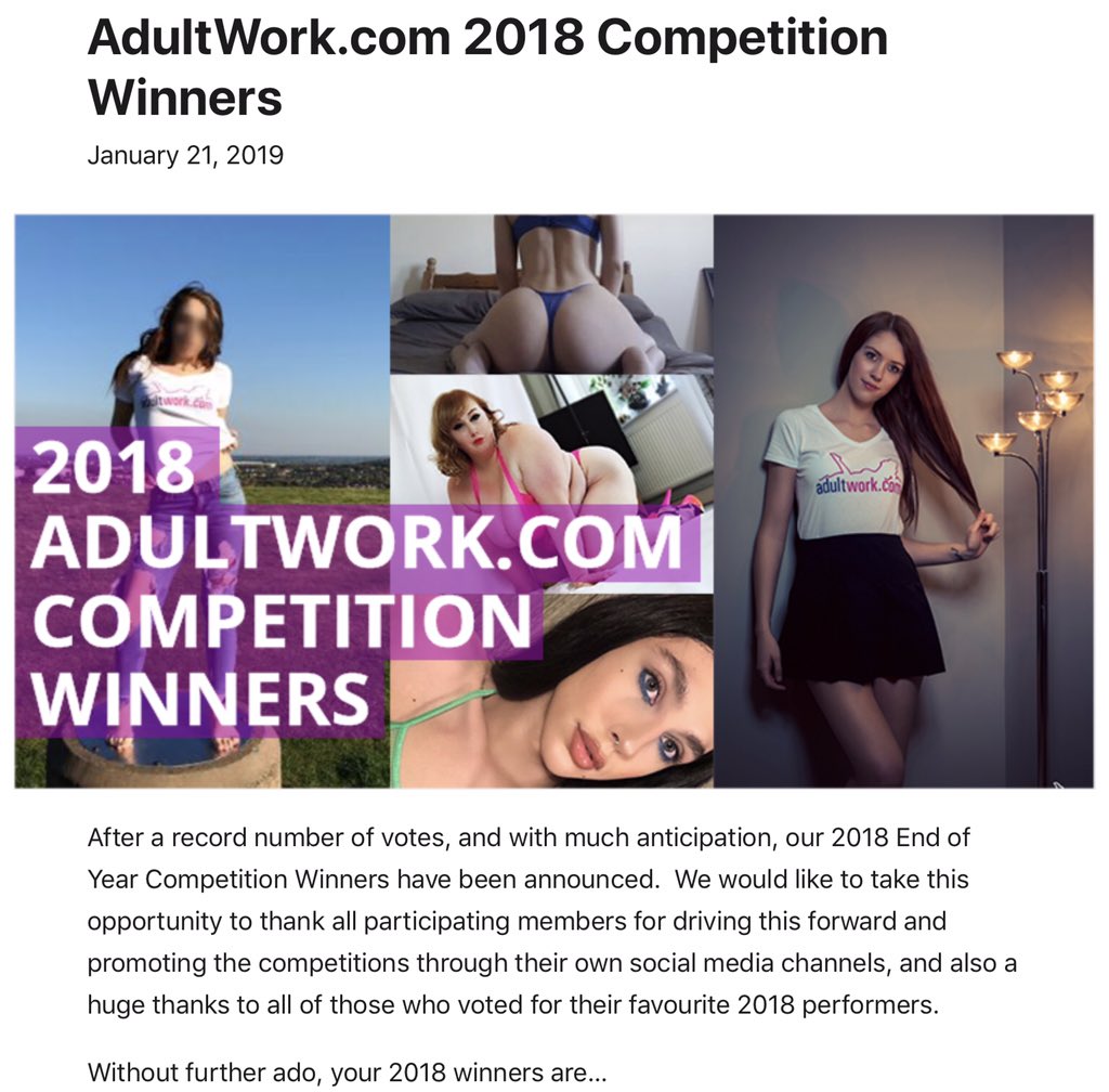 AdultWorki's tweet photo. Read about the #AdultWork competition winners here:
https://t.co/iPbgRk5fM7
Follow @AdultWorki for more articles on #AdultWorkcom members 😏
#AdultWorkInsider #AdultWorkComp https://t.co/fh6yLgDXM8
