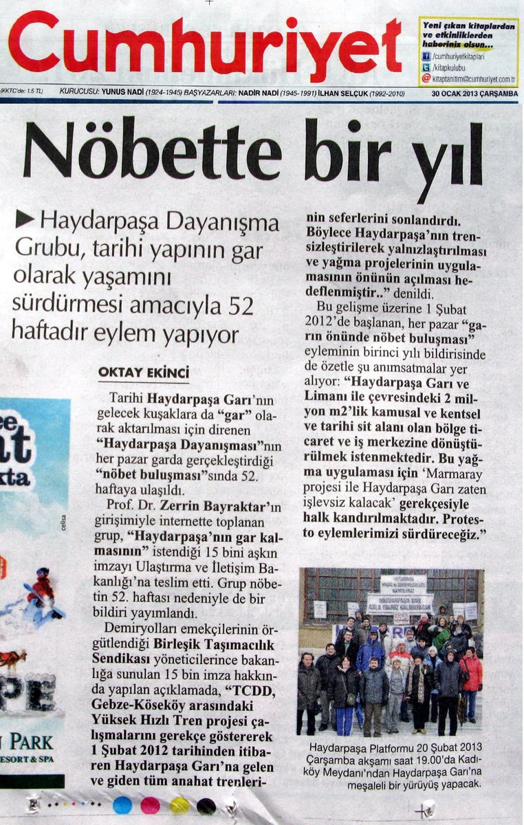 <a href="/KentSavunmasi_/">İst. Kent Savunması</a> <a href="/Ecumenopolis/">İmre Azem</a> <a href="/DirenisTakvimi/">Kent Direniş Takvimi</a> <a href="/Bahceshr_Golet/">Bahçeşehir Gölet Gönüllüleri</a> <a href="/KentinTozu/">Kentin Tozu</a> @ValidebagKorusu @bakirkoy_kent <a href="/donkisotcycling/">Don Kişot Bisiklet</a> <a href="/dortayaklisehir/">dört ayaklı şehir</a> <a href="/BeyogluKntSvnms/">BeyoğluKentSavunması</a> <a href="/ValidebagSvnms/">Validebağ Savunması</a> 31 ocak 2012-Haydarpaşa’dan anahat trenlerinin kaldırılışının ve merdiven eylemlerinin başlamasının 7.yılında kadıköy tabip odasında etkinliğimiz var