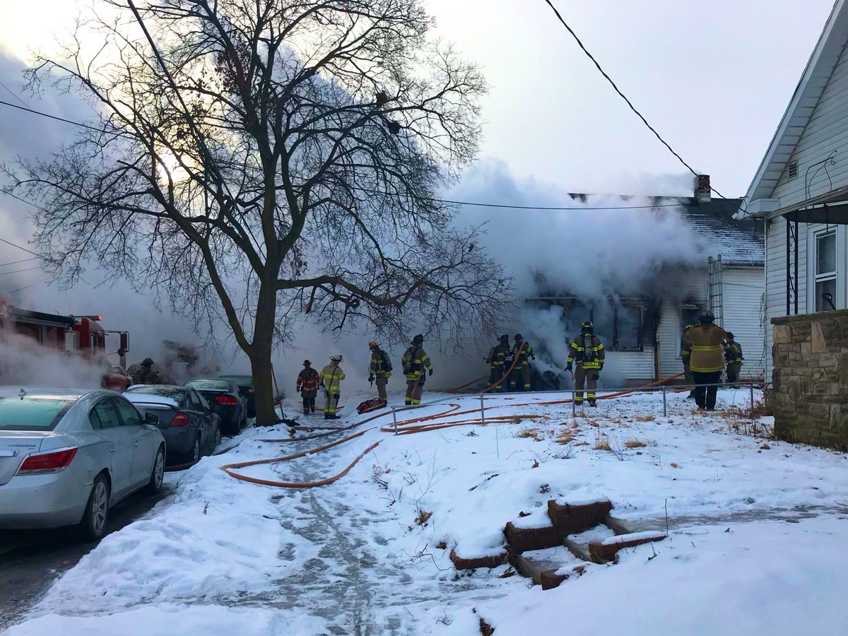 Ultimate respect to @ToledoFire as they work to knock down a structure fire this morning in subzero temps on the East Side! #toledoproud