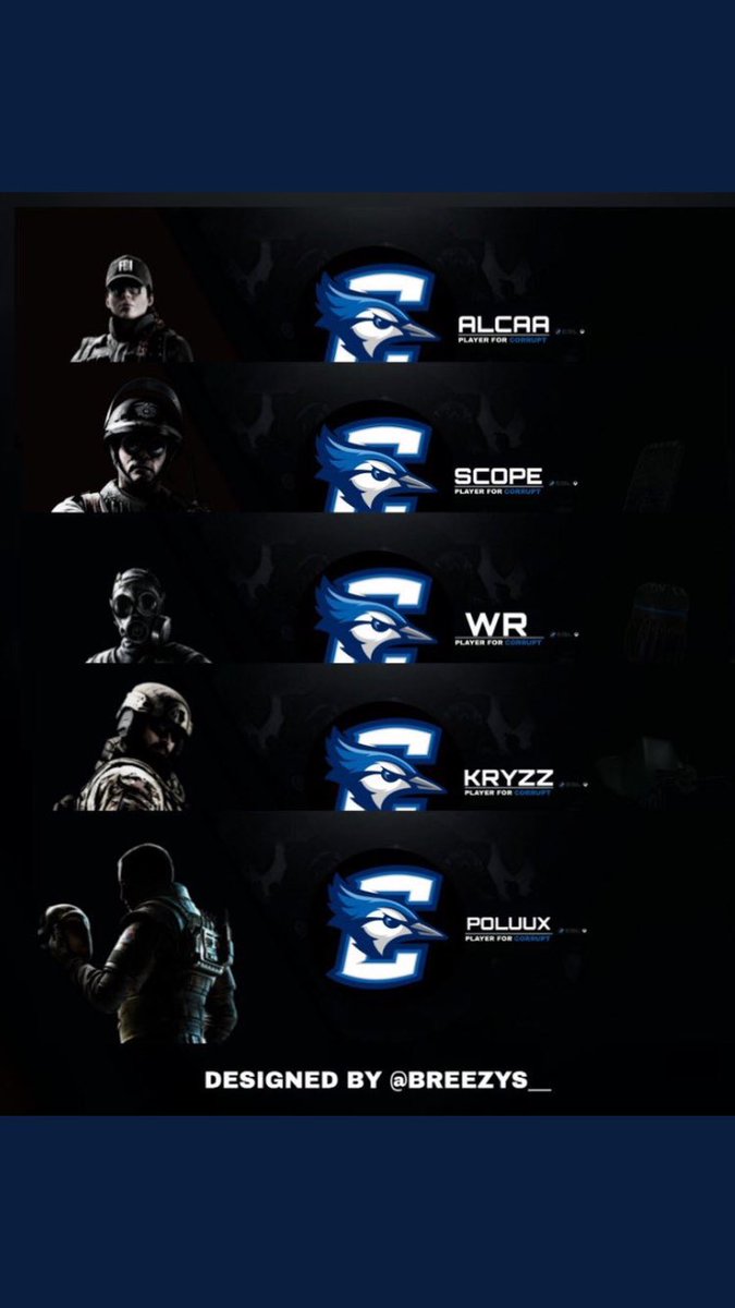 Scxxpe's tweet photo. Le rooster officiel de la @esport_corrupt , très fière du projet ❤️❤️ https://t.co/tCLCskznxB