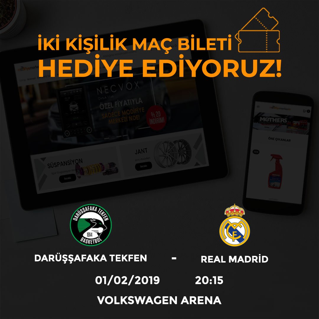 Facebook ve Instagram hesaplarımızdan çekilişimize katılmayı unutmayın! #modifiyemerkezi #darüşşafaka #realmadrid #car #çekiliş