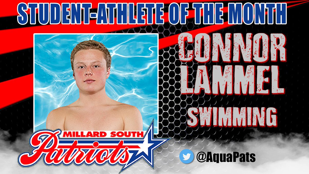 Connor Lammel is a Senior with a 4.109 GPA. He's a 3x Team Captain for <a href="/AquaPats/">Millard South Aquatics</a> 

He has Automatic State Qualifying Times In:
100 Free
200 Medley Relay
200 Free Relay
400 Free Relay

Secondary State Qualifying Times:
50 Free
200 Free
100 Back
100 Fly