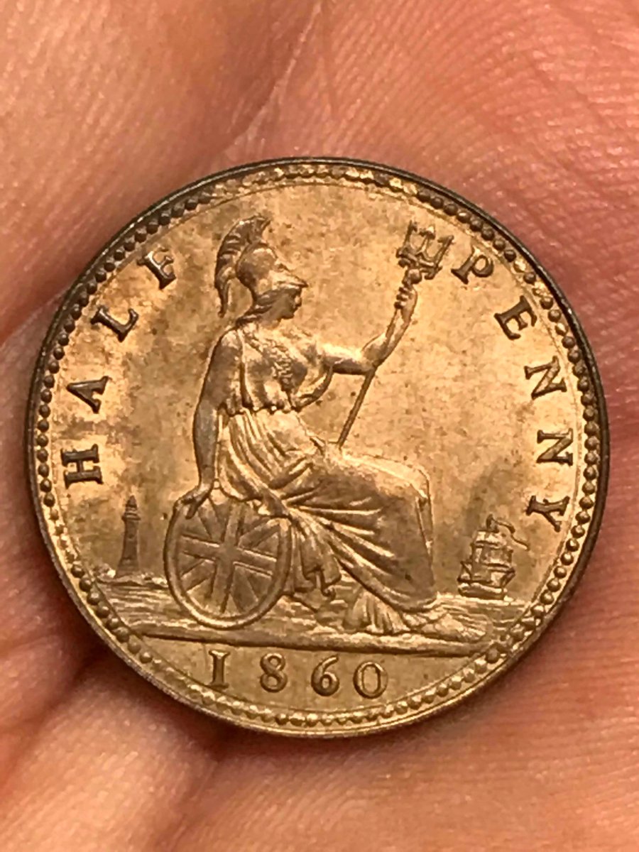 GBritaincoinsUk's tweet photo. 1860 Half Penny Unc Victoria Great Britain Mint Errors
S-3956 Freeman 260A
1: I over I in BRITT under alignment.
2: E over F in REG
3: Double struck in F after REG:
4: Double struck in I A (VICTORIA) https://t.co/G4lz9N7Z7x