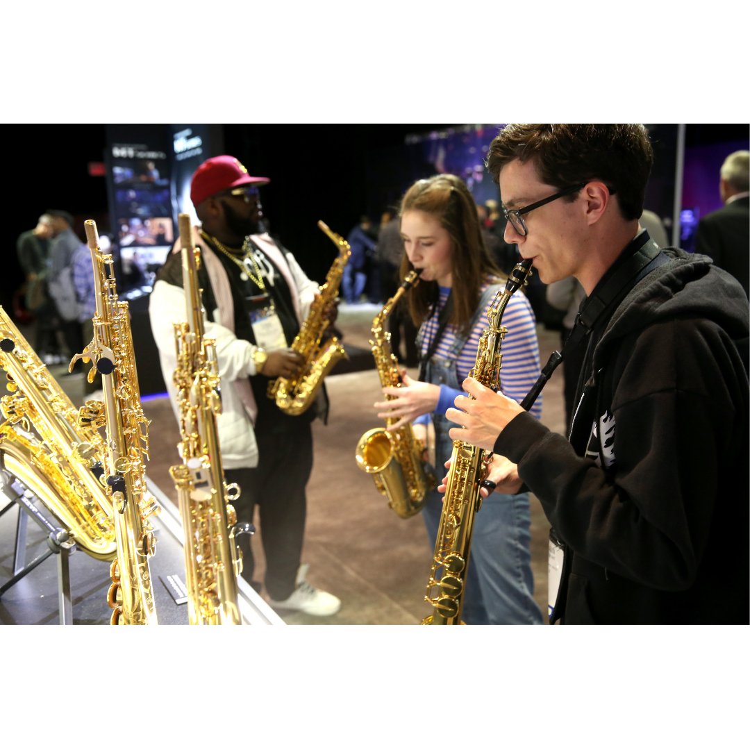 NAMMShow's tweet photo. The #NAMMShow is like being a "kid in a candy store" (says the Mayor of NAMM, @StevieWonder). What was the coolest gear you demoed this year? https://t.co/b1VCAbLrpl
