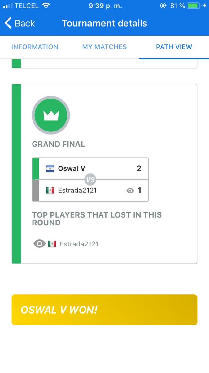 Queremos felicitar a nuestro jugador <a href="/Estrada212121/">Estrada2121</a> por haber llegado a la final del torneo ESL sin legendarias, lastimosamente no salió con la victoria pero se le reconoce su esfuerzo