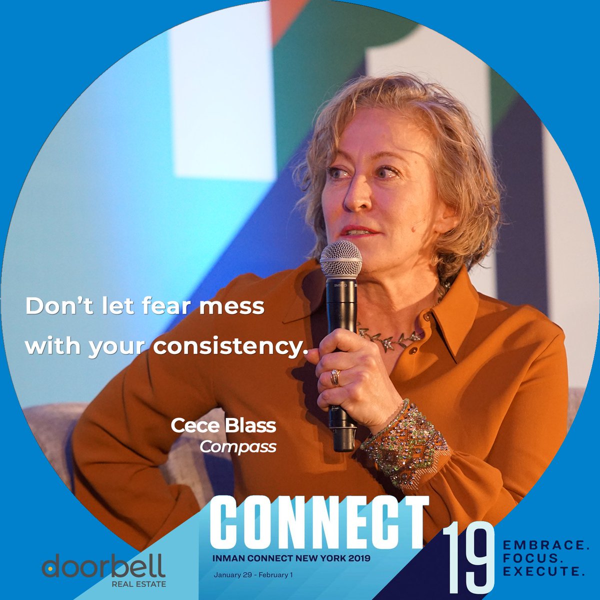 Don't let fear mess with your consistency. #icny19 #inmanconnect <a href="/sfrebuzz/">Cece Blase</a>