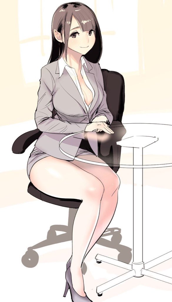 Secretary cute chubby long hair