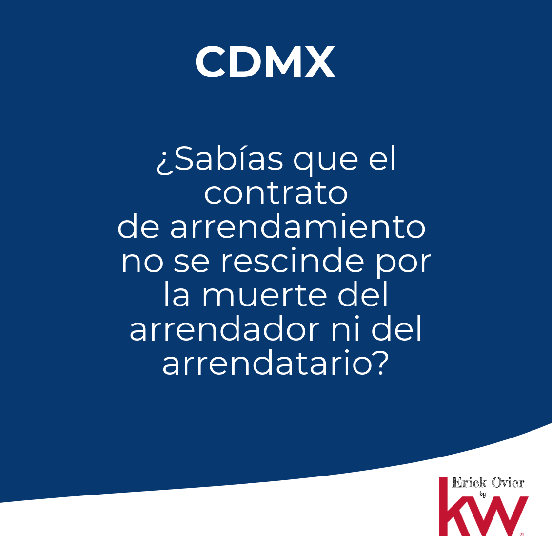 KWErick_'s tweet photo. De acuerdo a lo establecido en el Código Civil para el Distrito Federal el arrendamiento persiste. Artículo 2408 que dice "El contrato de arrendamiento no se rescinde por la muerte del arrendador ni del arrendatario, salvo convenio en otro sentido" #arrendamiento #kwerick https://t.co/ysF7CRD5sS
