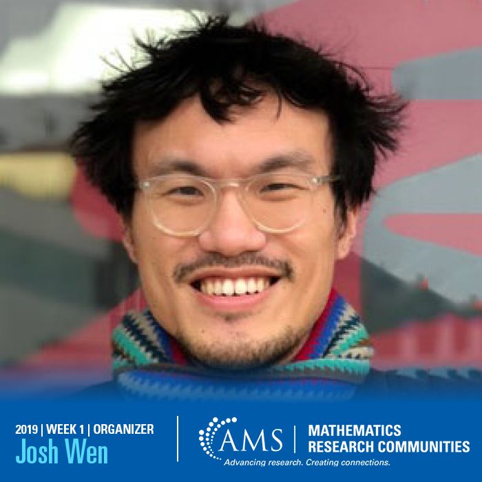amermathsoc's tweet photo. Joshua Jeishing Wen is an organizer for #AMSMRC19 Week 1, from University of Illinois at Urbana-Champaign, @illinois_Alma https://t.co/izvrP0Qr7E