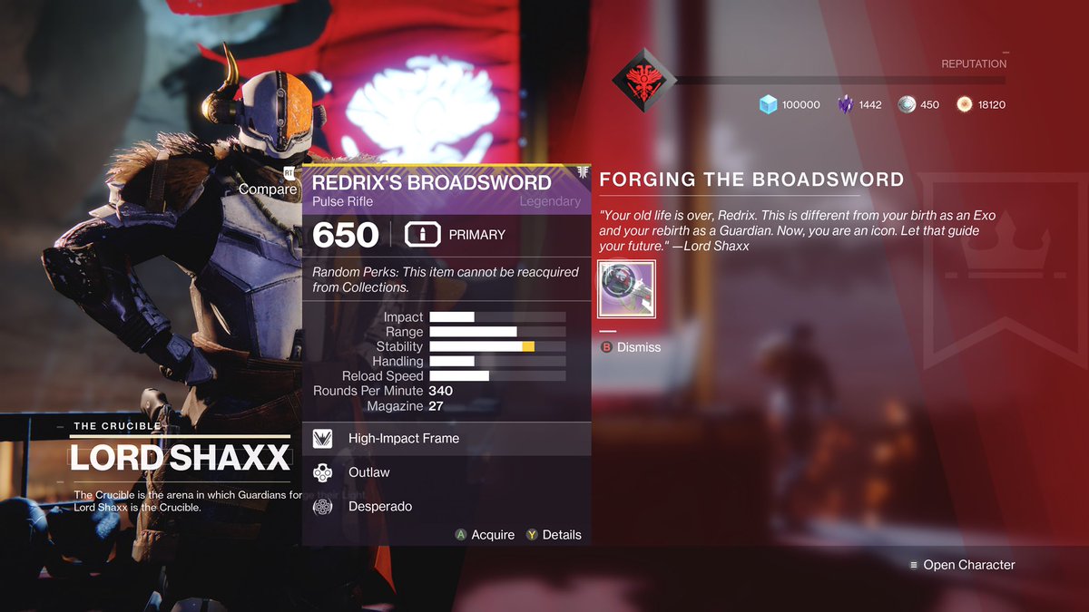 notloganhealy's tweet photo. ACCESS GRANTED
@A_dmg04 @Cozmo23 thank you to whoever implemented the 5 Valor resets in any season. I have had so little time to play recently and can now focus on other aspects of the game! #RedrixBroadsword https://t.co/pUAg7B6rOv