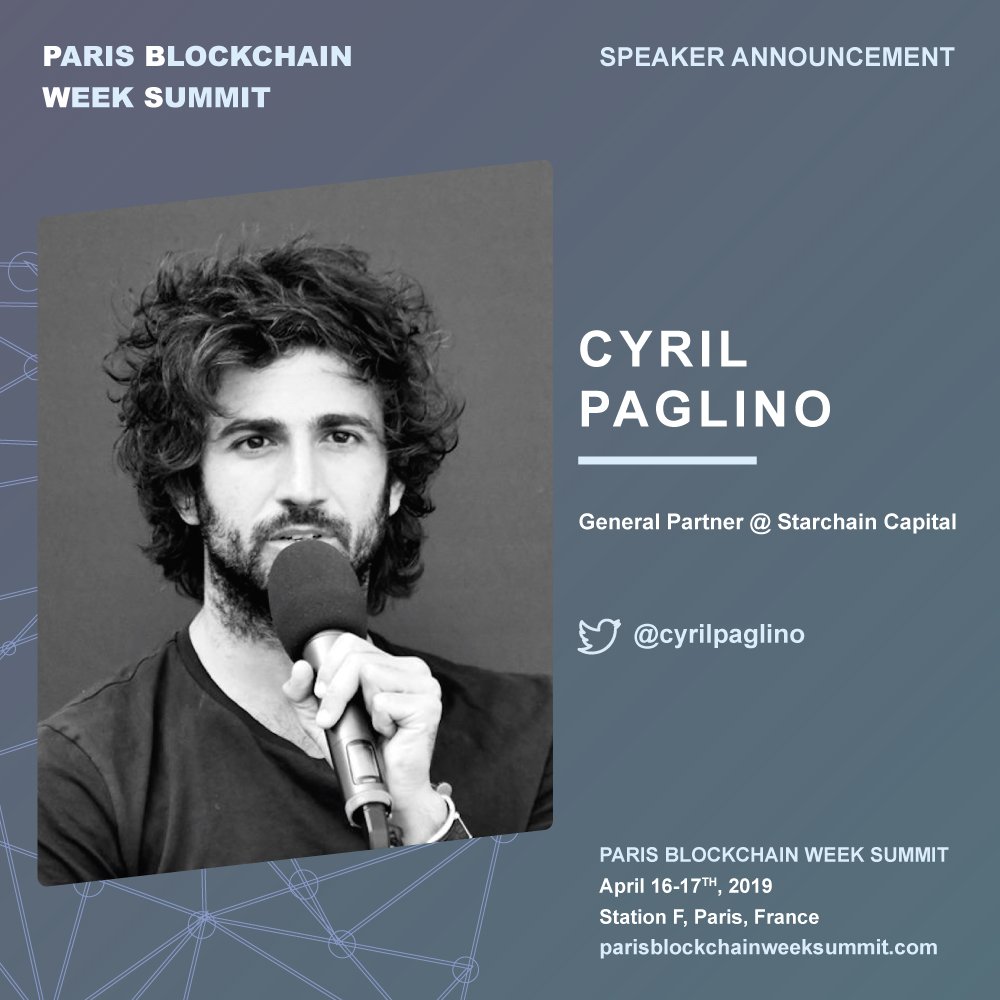 SignalWeek's tweet photo. Speaker Intro #3: ⁦@cyrilpaglino General Partner ⁦@Starchainfund - an investment fund specializing in crypto-assets #PBWS2019 https://t.co/jo6ZVbpqc1