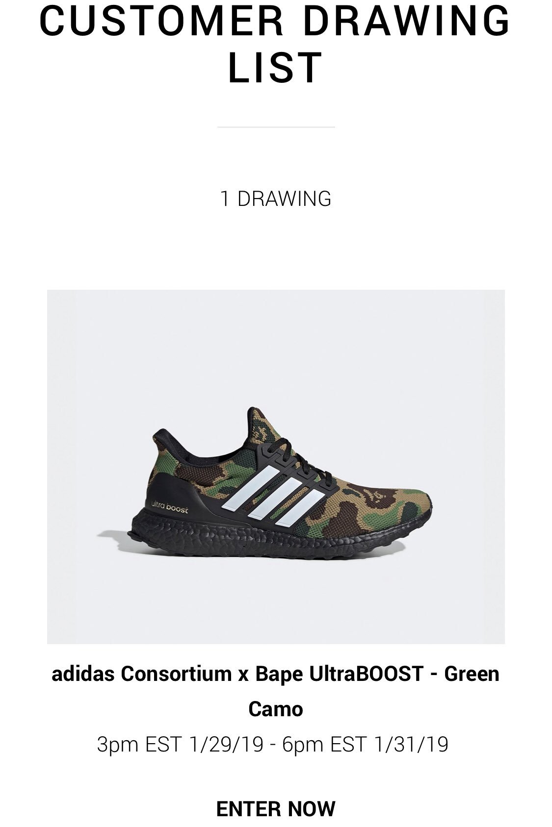 bape ultra boost raffle