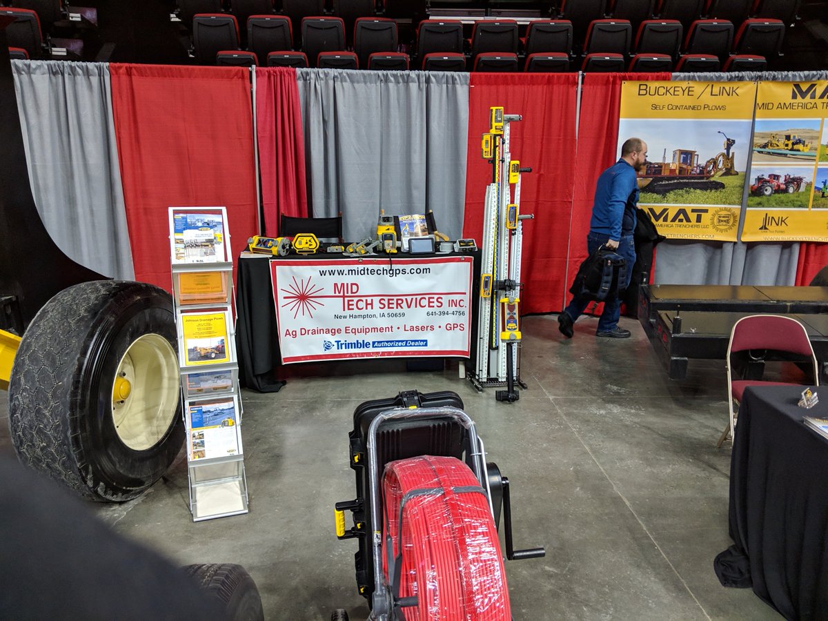 MidTechService's tweet image. Come visit us today and tomorrow at Iowa Power Farming Show! We are in the North End of the Wells Fargo Arena in Booth #3410 with Johnson Drainage Plows. #iowapowerfarmingshow #Trimble