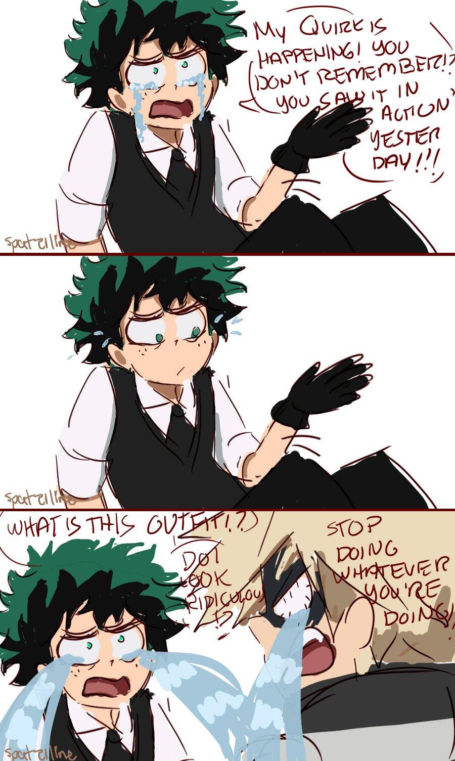 Spatziline on Twitter: "Dekutears in the Villain!Deku AU - Many people