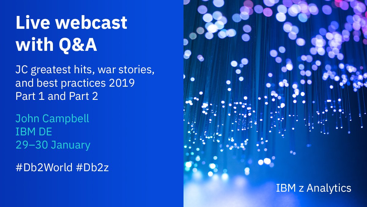 Db2World's tweet photo. Db2 for z/OS Live Webcast Q&amp;A started with @GURUDB2 - join now https://t.co/vTGrMPk1MN  @Db2World #Db2World #Db2 https://t.co/4A5QxW1LSZ