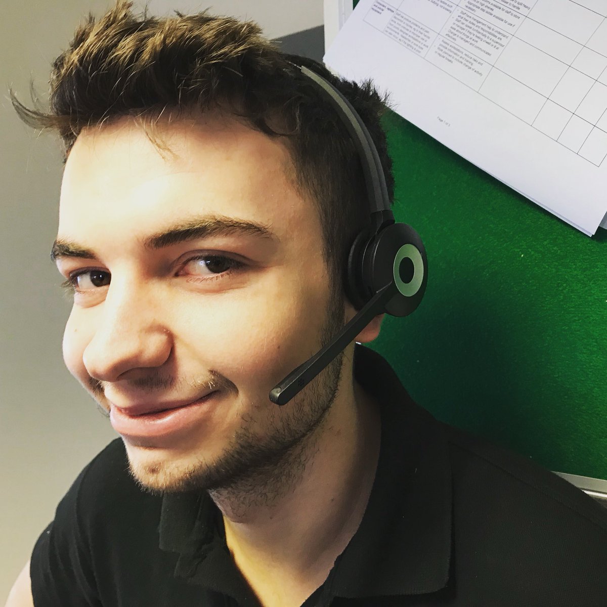 lmg_networks's tweet photo. Ted trying the new wireless headsets at @lmg_networks HQ. If you need any new accessories for your office, don’t hesitate to get in touch 🙂. #itaccessories #wireless #notjustcomputers https://t.co/iKGCPCc8FM