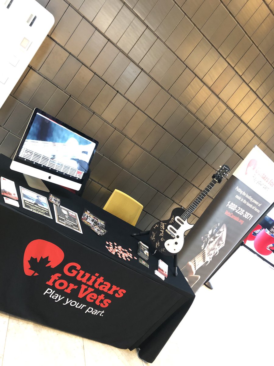All set up! #BellLetsTaIkday #BellLetsTalk2019 #guitarsforvetscanada #musictherapy #musicheals