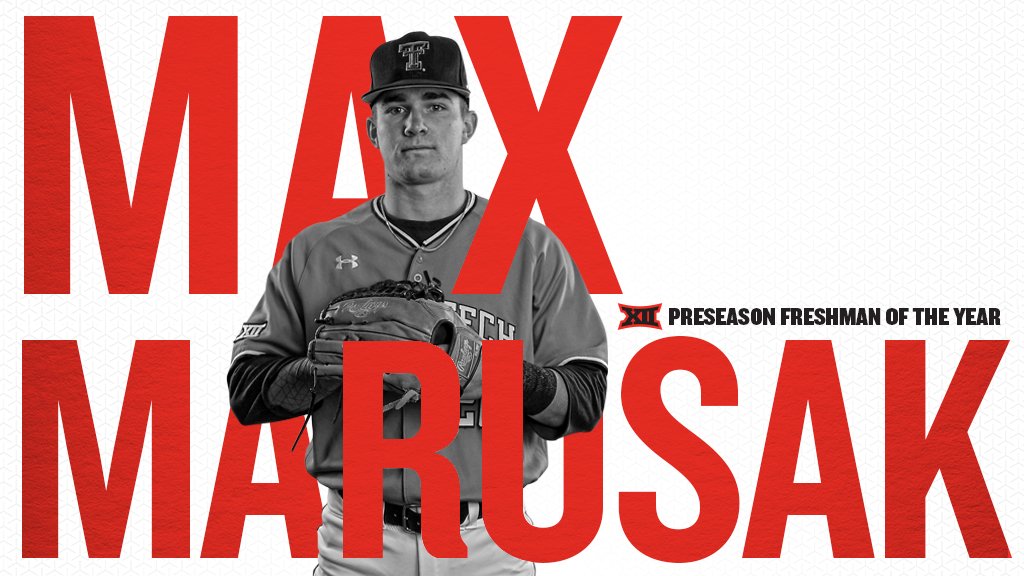 Big 12 Conference (@big12conference) on Twitter photo 🚨 The 2019 #Big12BSB Preseason Awards are in. 🚨
First up, Preseason Freshman of the Year: <a href="/TTU_Baseball/">Texas Tech Baseball</a>'s Max Marusak. #WreckEm 🚨 The 2019 #Big12BSB Preseason Awards are in. 🚨
First up, Preseason Freshman of the Year: <a href="/TTU_Baseball/">Texas Tech Baseball</a>'s Max Marusak. #WreckEm