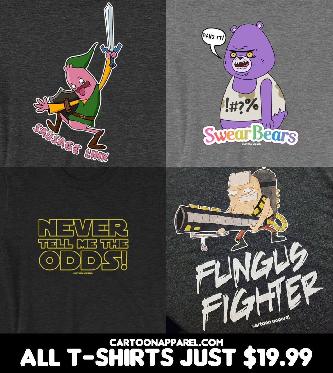 We've added several new shirts in the last week. Check them out on CartoonApparel.com

#zelda #starwars #carebears #cartoons #tshirts #shirts #apparel #videogames