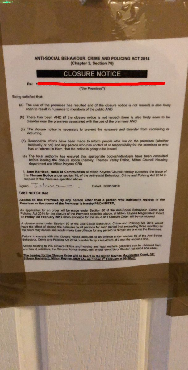 tvp_mk's tweet photo. Local officers working alongside @mkcouncil have closed an address in central MK due to ongoing ASB Keeping your neighbourhood safe #P580 https://t.co/Fq5icxlD90