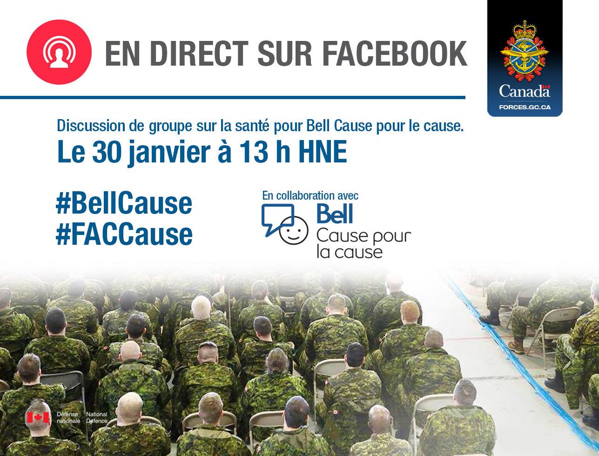 Ne ratez pas aujourd’hui la diffusion en direct de notre discussion de groupe sur la santé mentale! Suivez la discussion sur Facebook Live à 13 HNE. #BellCause #FACCause