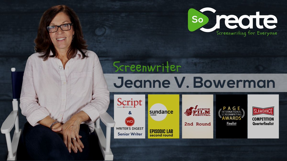 SoCreate's tweet photo. VIDEO: Jeanne V. Bowerman ( @scriptmag @WritersDigest & #scriptchat) sits down with SoCreate to share some insight into selling a screenplay. How does a screenwriter become successful? @jeannevb
https://t.co/xxErRQufJ7
#screenplay #writenow #screenwriter #scriptwriter https://t.co/D7TkZGerU4